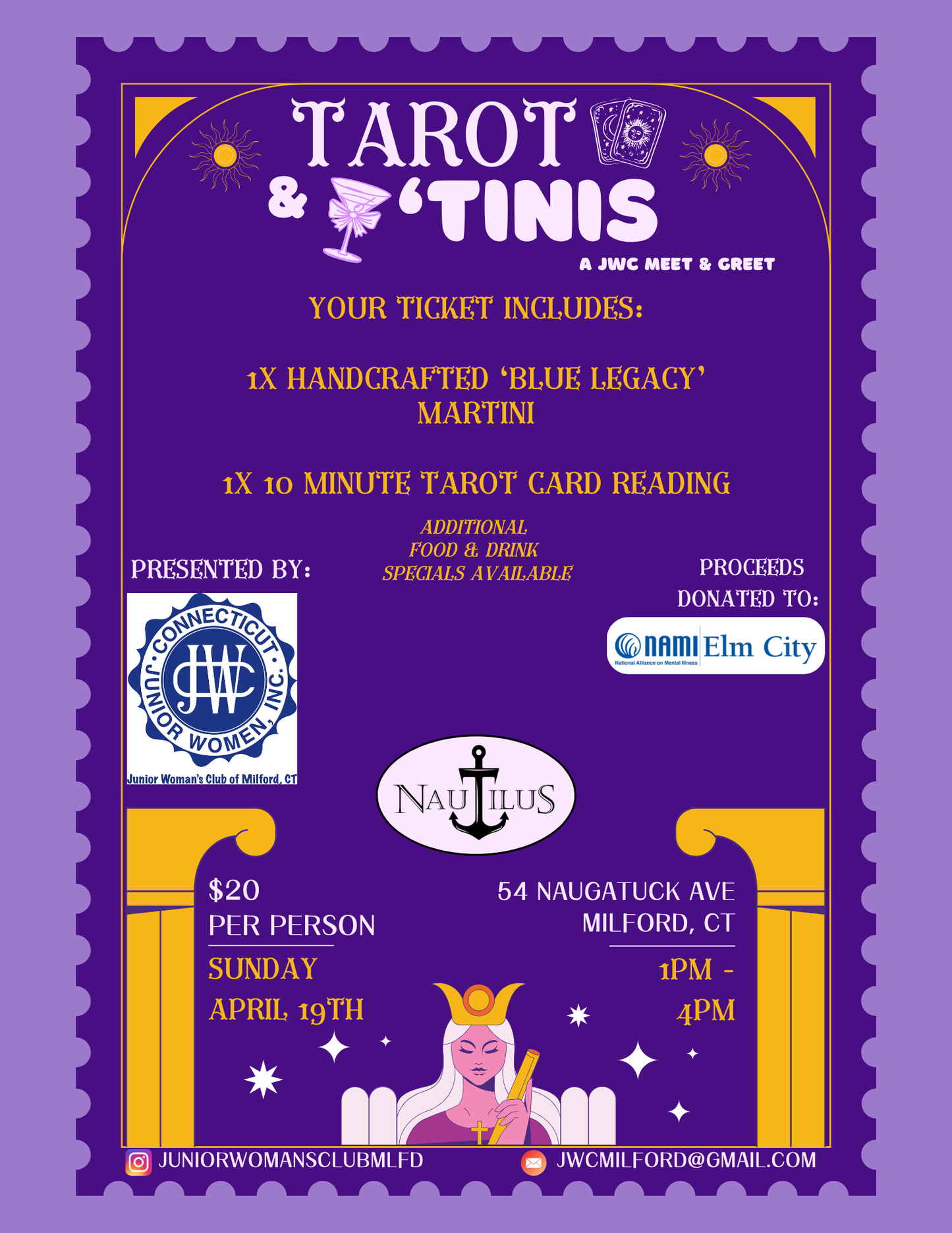 JWC of Milford Presents: Tarot & 'Tinis
